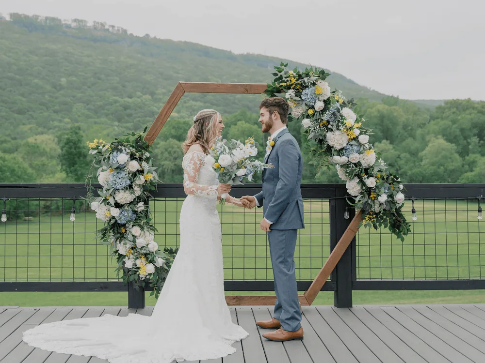 At the arch on the deck